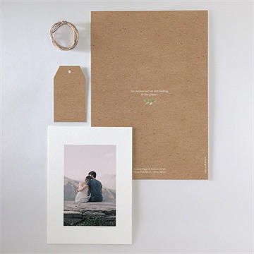 Hochzeitseinladung frühlingsgrün kraftpapier - Vue 6