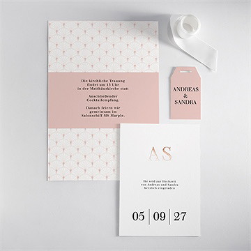 Hochzeitseinladung Art Deco Romantik - vue 5