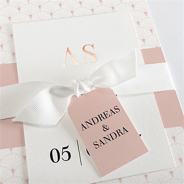 Hochzeitseinladung Art Deco Romantik - vue 2