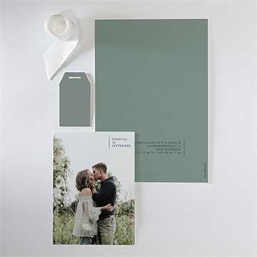 Hochzeitseinladung lorbeergrün - Vue 6