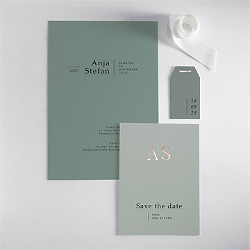 Hochzeitseinladung lorbeergrün - vue 5