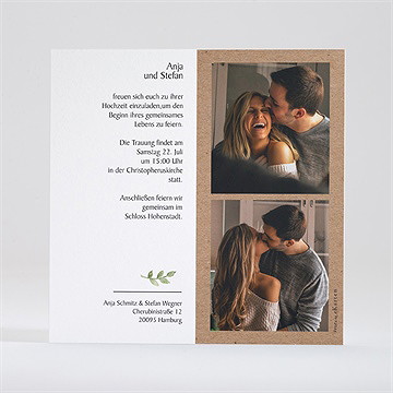 Hochzeitseinladung Zierliches Laub - Vue 3