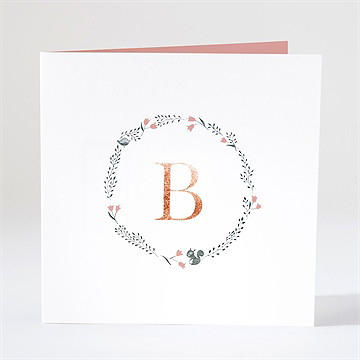 Geburtskarte Initial In Kupfer