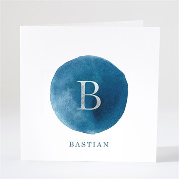 Geburtskarte Silber und aquarell