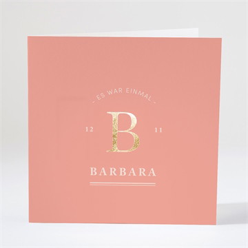 Geburtskarte Vergoldeter initial