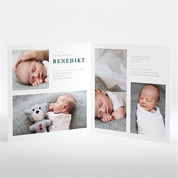 Geburtskarte Vergoldetes Initial - Smaragd - vue 3