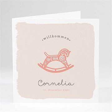 Geburtskarte Schaukelpferd Mädchen