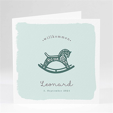 Geburtskarte Schaukelpferd Junge