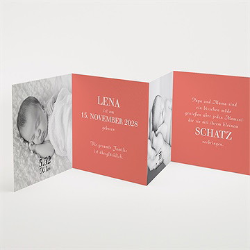 Geburtskarte Granatapfelrot - Vue 2