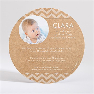 Einladung Taufe Rosa Girlande - Vue 2