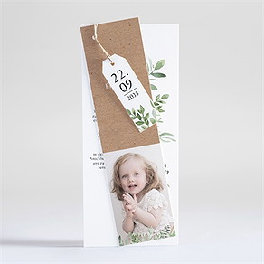 Einladung Taufe kraftpapier und pflanzenmotiv