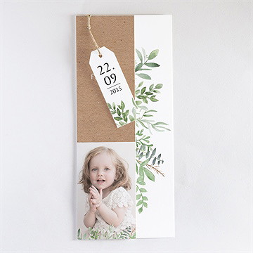 Einladung Taufe kraftpapier und pflanzenmotiv - Vue 3