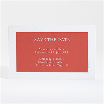 Save The Date Karte Design In Korallenrot - Vue 2