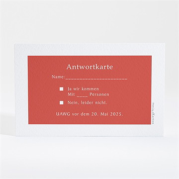Antwortkarte Hochzeit Design In Korallenrot - Vue 2