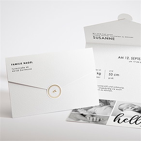 Geburtskarte hello - brief