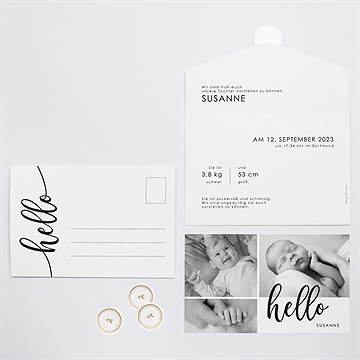 Geburtskarte Hello - Brief - Vue 3