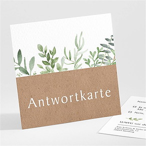 Antwortkarte Hochzeit zierliches laub