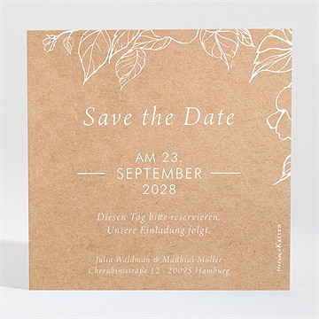 Save the Date Karte elegante gravur - Vue 2