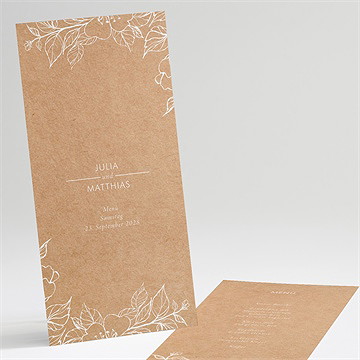 Menükarte Hochzeit elegante gravur