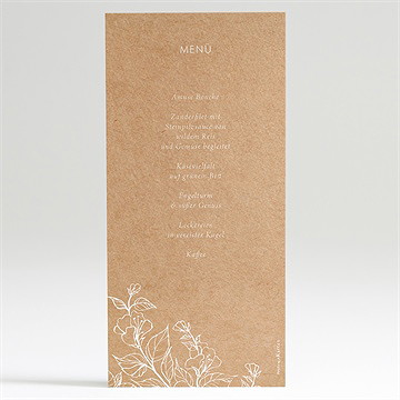 Menükarte Hochzeit elegante gravur - Vue 2