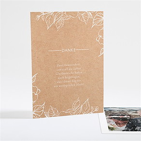 Dankeskarte Hochzeit elegante gravur
