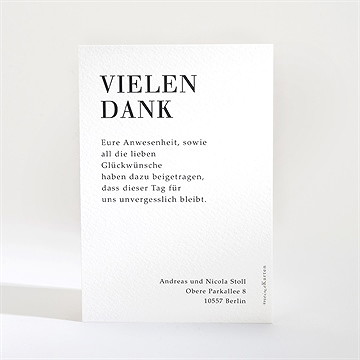 Dankeskarte Hochzeit moderne grafik - Vue 2