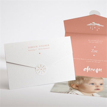 Geburtskarte all-in one karte mädchen