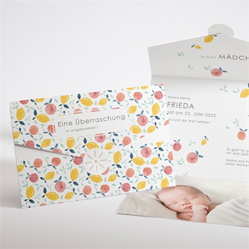 Geburtskarte Zitrusfrüchte