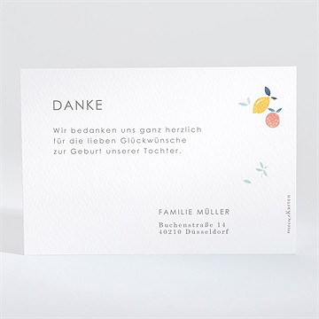 Dankeskarte Geburt Zitrusfrüchte - Vue 2