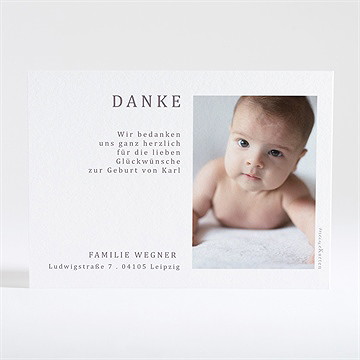 Dankeskarte Geburt Pocketfold Perlgrau - Vue 2