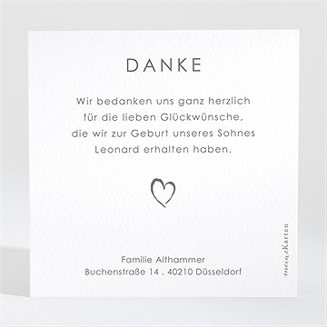 Dankeskarte Geburt Unser Herz - Vue 2