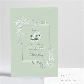Hochzeitseinladung silberne skizze