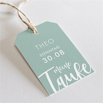 Geschenkanhänger Taufe Silbernes Kreuz