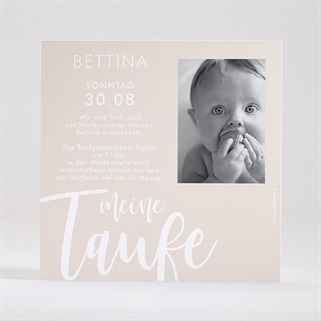 Einladung Taufe Kupfer Schrift - Vue 3