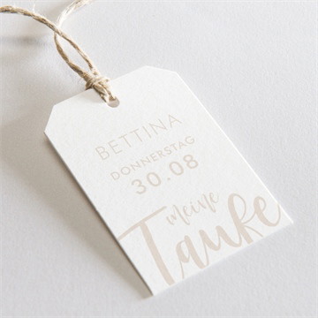 Geschenkanhänger Taufe Kupfer schrift - kupfer fisch