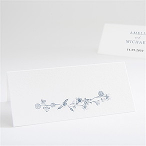Tischkarte Hochzeit blumengesteck