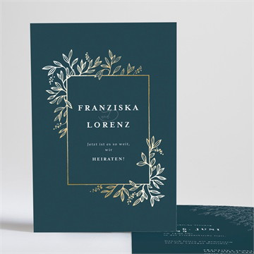 Hochzeitseinladung königsblau - gold