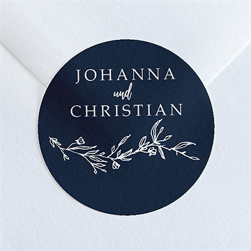 Aufkleber Hochzeit mineralblau