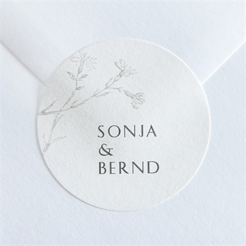 Aufkleber Hochzeit einfach geschmückt