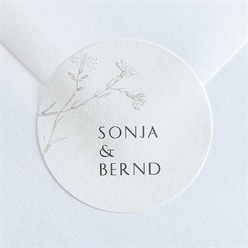 Aufkleber Hochzeit einfach geschmückt