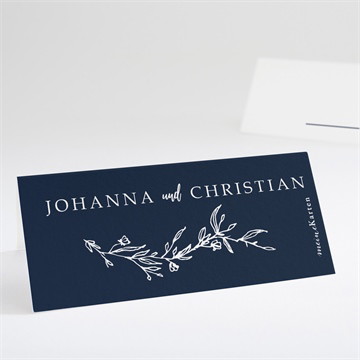 Tischkarte Hochzeit Mineralblau