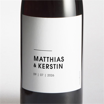 Flaschenetikett Hochzeit pures design