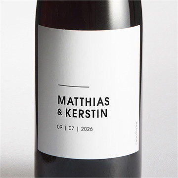 Flaschenetikett Hochzeit pures design