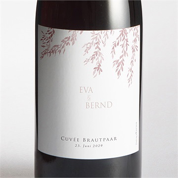 Flaschenetikett Hochzeit goldene weide