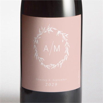 Flaschenetikett Hochzeit Zarte mitteilung