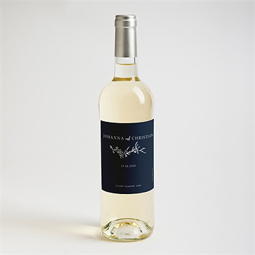 Flaschenetikett Hochzeit Mineralblau - Vue 2