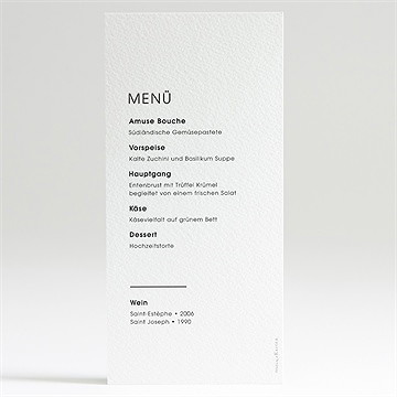 Menükarte Hochzeit Pures Design - Vue 2