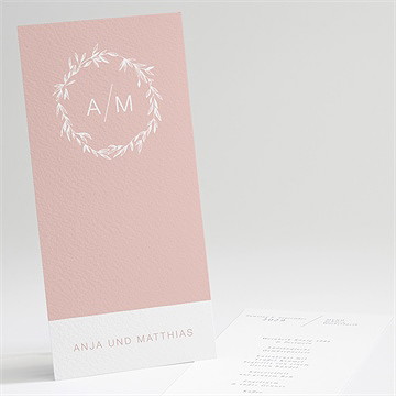 Menükarte Hochzeit zarte mitteilung