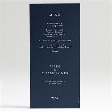 Menükarte Hochzeit Mineralblau - Vue 2