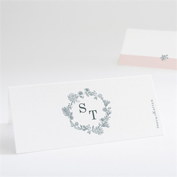 Tischkarte Hochzeit Blumenkranz